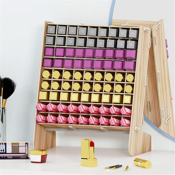 Grids,Wooden,Lipstick,Desktop,Storage,Polish,Organizer,Display