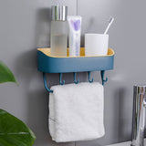 Drilling,Shower,Caddy,Hooks,Storage,Basket,Bathroom,Shelf,Mounted,Kitchen,Bathroom