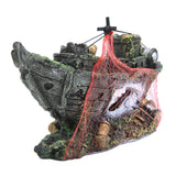Aquarium,Ornament,Wreck,Sailing,Boats,Destroyer,Decor,Model