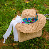Women,Embroidered,Printed,Straw,Scarf