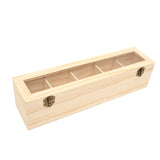 Compartments,Plain,Wooden,Caddy,Storage,Display,Container,Glass