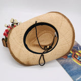 Unisex,Cowboy,Breathable,String,Straw,Elegant,Panama,Sunbonnet,Beach