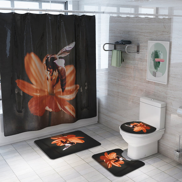Honana,Bathroom,Waterproof,Shower,Curtain,Flower,PatternToilet,Cover,Pedestal,Bathroom,Decor