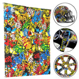 Colorful,Skulls,Hydrographic,Water,Transfer,Printing,Hydro,Helmet,Decorations