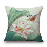 Honana,45x45cm,Vintage,Lotus,Flower,Cotton,Linen,Throw,Pillow,Waist,Cushion,Cover