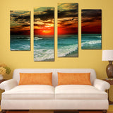 Miico,Painted,Combination,Decorative,Paintings,Beach,Sunset,Decoration