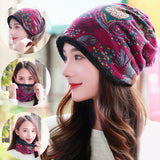 Women,Velvet,Thicken,Beanie,Collar,Cashmere,Fashion,Painting
