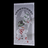 Christmas,Curtains,White,Snowman,Window,Decor,Party,Curtains,Decorations