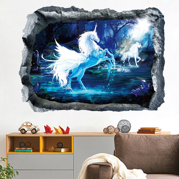 Miico,Creative,Unicorn,Broken,Removable,Decorative,Decor,Sticker