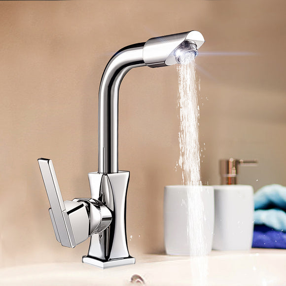 Flexible,Chrome,Brass,Swivel,Water,Spout,Kitchen,Single,Lever,Faucet,Mixer