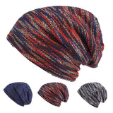 Stripe,Beanies,Solid,Velvet,Lining,Winter,Bonnet,Skullies