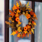 Christmas,Maple,Leaves,Pumpkin,Wreath,Garland,Hanging,Christmas,Wreath,Decorations