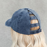 Women,Breaking,Solid,Color,Fashion,Hollow,Ripped,Washed,Denim,Baseball