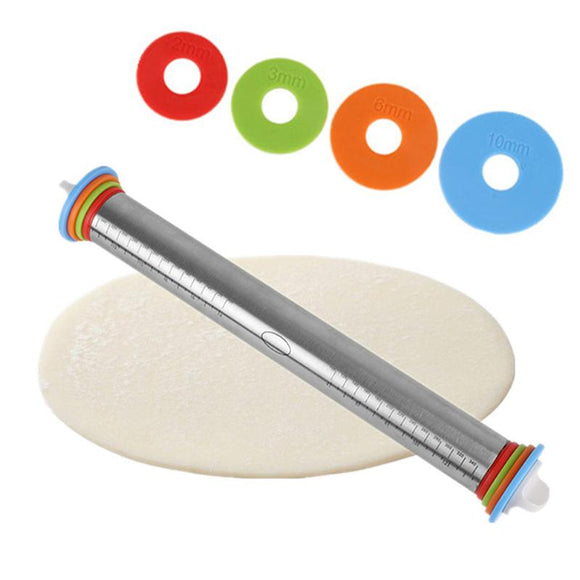 Stainless,Steel,Rolling,Adjustable,Discs,Removable,Rings,Dough,Dumplings,Noodles