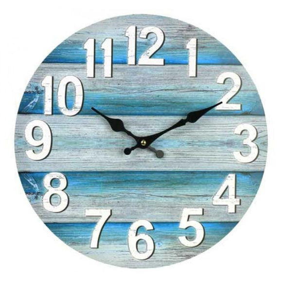 Clock,Round,Silent,Vintage,Beach,Ocean,Style,Clock,Decoration