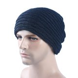 Women,Stripe,Knitted,Beanie,Solid,Casual,Thicker,Winter,Skull