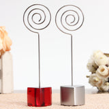 Silver,Stand,Circle,Stand,Photo,Holder,Paper,Message