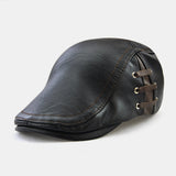 Men's,Leather,Personalized,Piercing,Strap,Design,Versatile,Beret