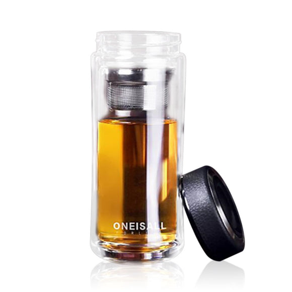 Large,Capacity,Glass,Water,Bottle,Double,Walled,Travel,Portable,Convenient,Infuser