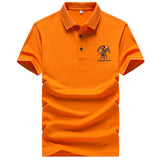 Summer,Men's,Breathable,Casual,Short,Sleeved,Lapel,Embroidery,Camping,Hiking,Travel