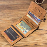 IPRee,Men's,Vintage,Blocking,Trifold,Wallet,Leather,Credit,Holder