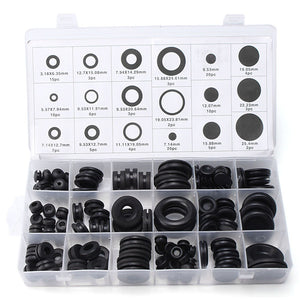 125Pcs,Black,Rubber,Grommet,Seals,Washer,Waterproof