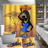 Exotic,African,Girls,Bathroom,Shower,Curtain,Toilet,Cover