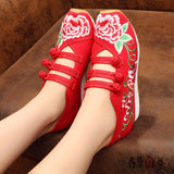 Women's,Kapok,Fashion,Chinese,Style,Retro,Embroidered,Canvas,Climbing,Shoes,Square,Dance,Shoes