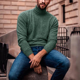 Men's,Sleeve,Turtleneck,Pullover,Casual,Comfortable,Sweaters,Autumn,Winter,Knitted,Clothes