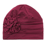 Women,Flower,Cotton,Beanies,Elegant,Muslim,Casual