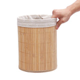 Bamboo,Trash,Foldable,Wastebasket,Garbage,Waste,Office,Study,Bathroom,Living
