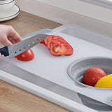 Kitchen,Telescopic,Multifunctional,Thick,Plastic,Chopping,Board,Drain,Storage,Basket