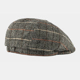 British,Style,Plaid,Pattern,Casual,Octagonal,Beret