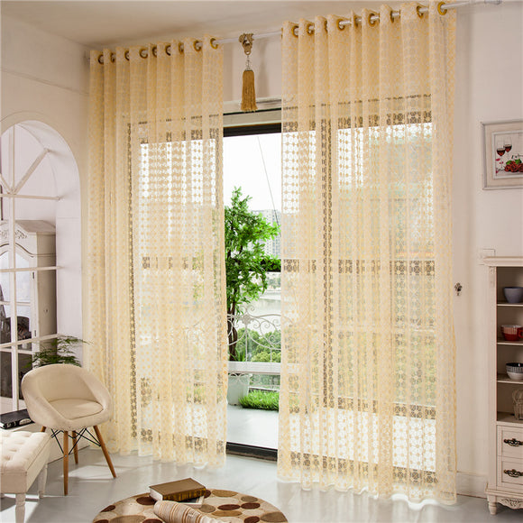 Panel,Champagne,Window,Screening,Hollow,Bedroom,Balcony,Sheer,Tulle,Curtains