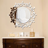 Round,Flower,Mirror,Tiles,Kitchen,Sticker,Stick,Decal,Bedroom,Decor