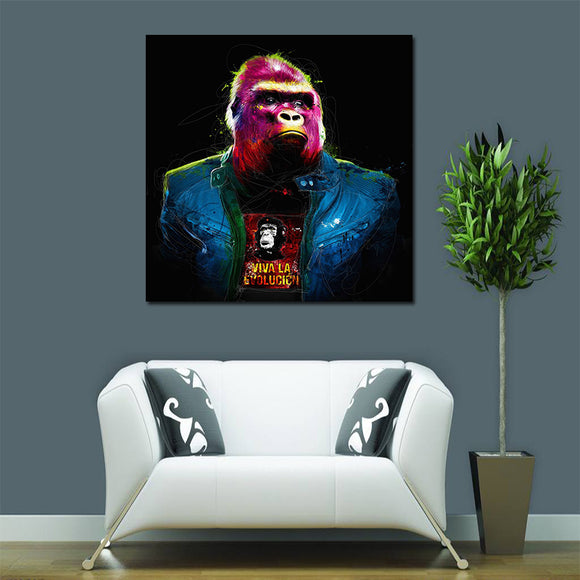 Miico,Painted,Paintings,Colorful,Gorilla,Decoration,Painting