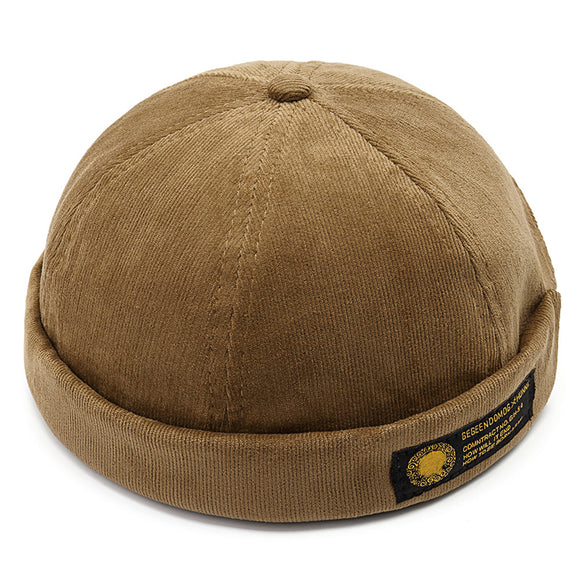 Corduroy,Adjustable,Solid,French,Brimless,Retro,Skullcap,Sailor