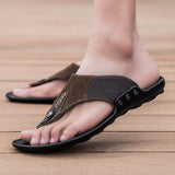 Men's,Leather,Rubber,Sandals,Slippers,Waterproof,Quick,Drying,Beach,Walking,Slippers