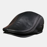 First,Layer,Cowhide,Men's,Leather,Beret,Fashion,Forward,Beret