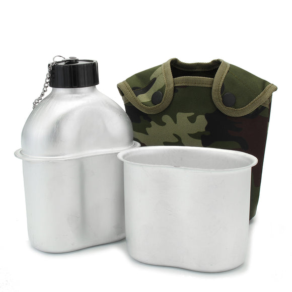 Military,Canteen,Stainless,Steel,Nylon,Cover,Camping,Hiking,Cycling,Water,Bottle