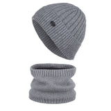 Thick,Striped,Beanie,Collar