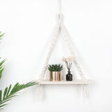 Macrame,Plant,Hanger,Hanging,Shelf,Bookshelf,Mounted,Shelves