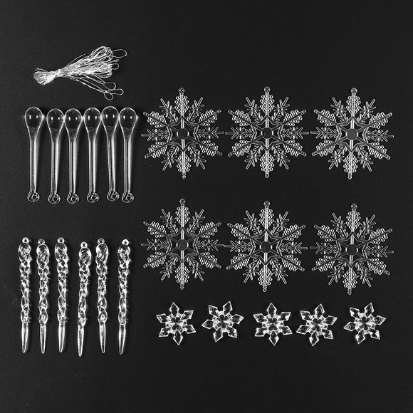 24Pcs,Christmas,Large,Snowflake,Ornament,Charm,Pendant,Party,Decoration