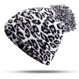 Women,Winter,Casual,Leopard,Print,Pompoms,Knitted,Beanie