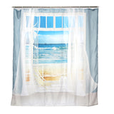 Bathroom,Window,Shower,Curtain,Beach,Print,Patent,Prints,Polyester