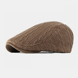 Stripe,Pattern,Winter,Outdoor,Daily,Woolen,Forward,Beret