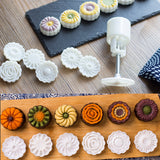 Round,Mooncake,Pastry,Press,Mould,Flower,Pattern,Festival,Decor,Decor,Stamps