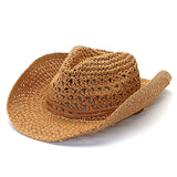 Fedora,Straw,Hollow,Cowboy,Summer,Breathable