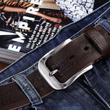 Genuine,Leather,Men's,Casual,Waistband,Waist,Strap,Smooth,Retro