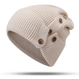 Women,Winter,Button,Beanie,Thicken,Windproof,Earmuffs,Skull